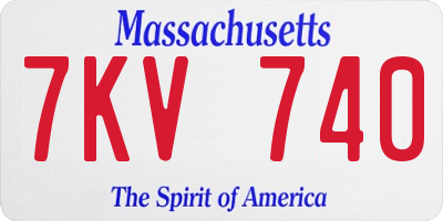 MA license plate 7KV740