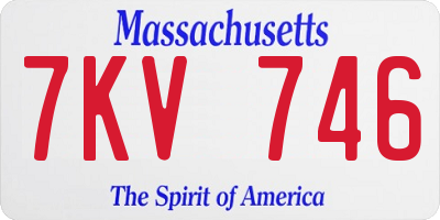 MA license plate 7KV746
