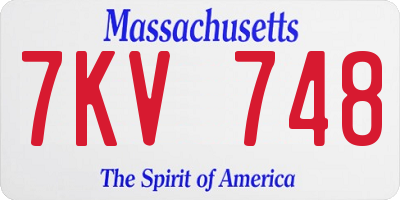 MA license plate 7KV748