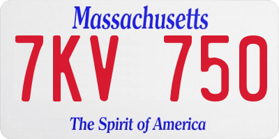 MA license plate 7KV750
