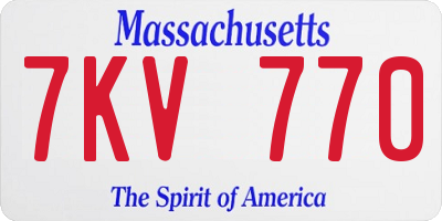 MA license plate 7KV770
