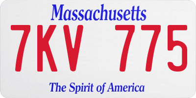 MA license plate 7KV775