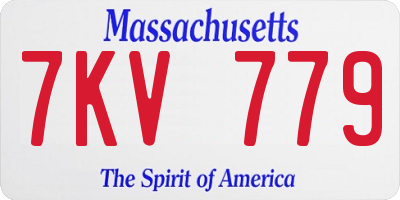 MA license plate 7KV779