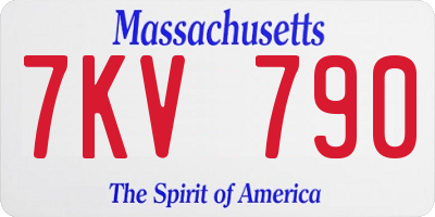 MA license plate 7KV790