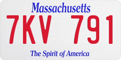 MA license plate 7KV791