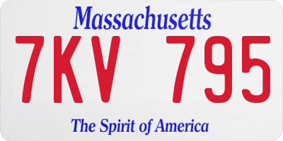 MA license plate 7KV795