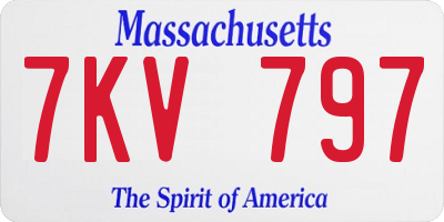 MA license plate 7KV797