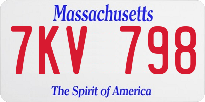 MA license plate 7KV798