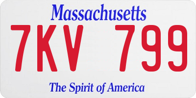 MA license plate 7KV799
