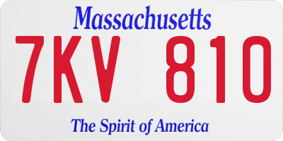 MA license plate 7KV810