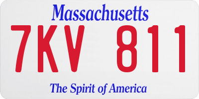 MA license plate 7KV811