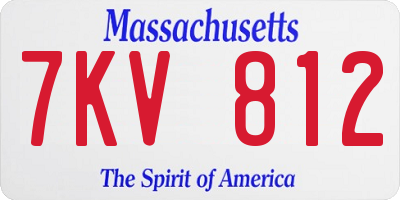 MA license plate 7KV812