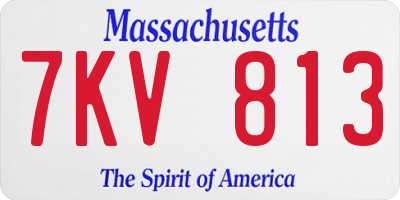 MA license plate 7KV813