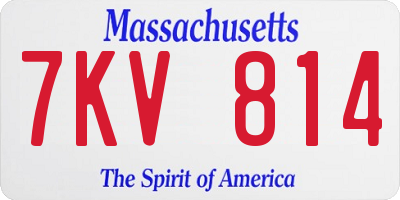 MA license plate 7KV814