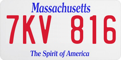 MA license plate 7KV816