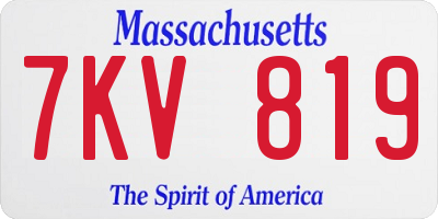 MA license plate 7KV819