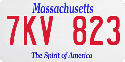 MA license plate 7KV823