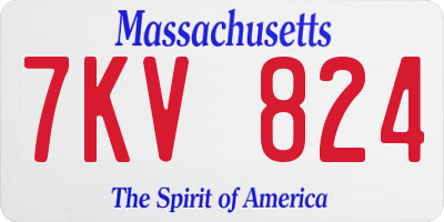 MA license plate 7KV824
