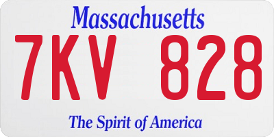 MA license plate 7KV828