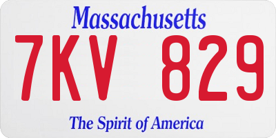 MA license plate 7KV829
