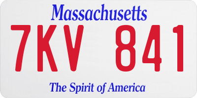 MA license plate 7KV841