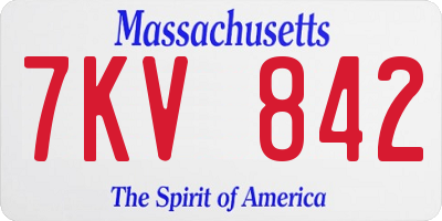 MA license plate 7KV842