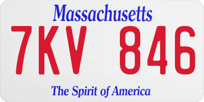 MA license plate 7KV846