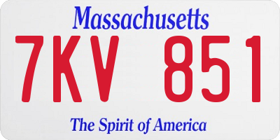 MA license plate 7KV851