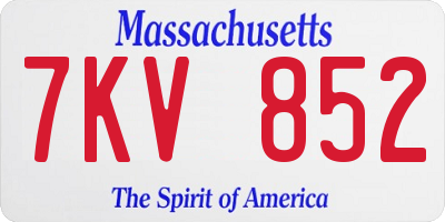 MA license plate 7KV852