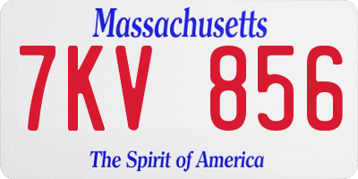 MA license plate 7KV856