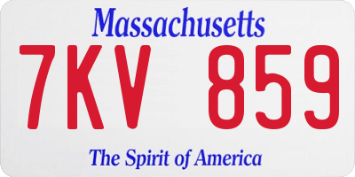 MA license plate 7KV859
