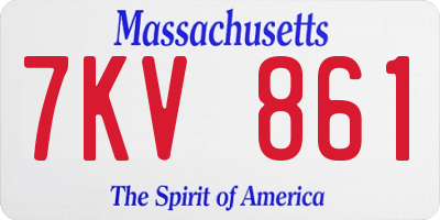 MA license plate 7KV861
