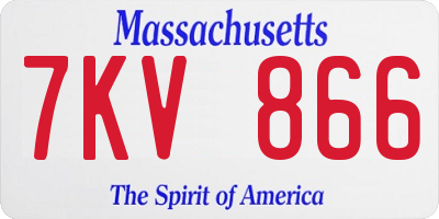 MA license plate 7KV866