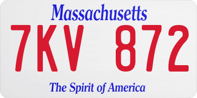 MA license plate 7KV872