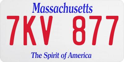 MA license plate 7KV877