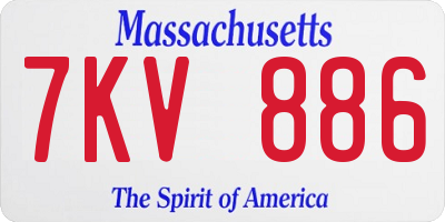 MA license plate 7KV886
