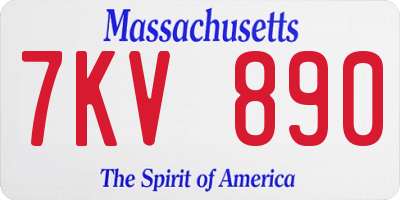 MA license plate 7KV890