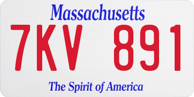 MA license plate 7KV891