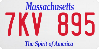 MA license plate 7KV895