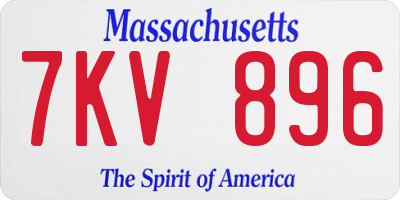 MA license plate 7KV896