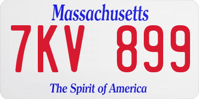 MA license plate 7KV899