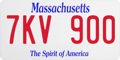 MA license plate 7KV900