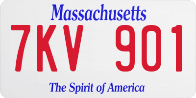 MA license plate 7KV901