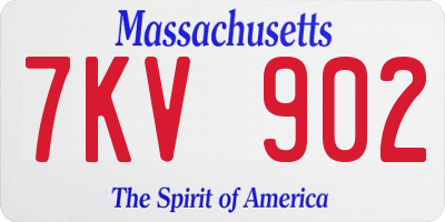 MA license plate 7KV902