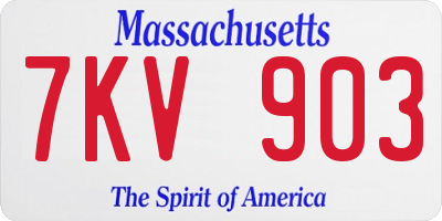MA license plate 7KV903