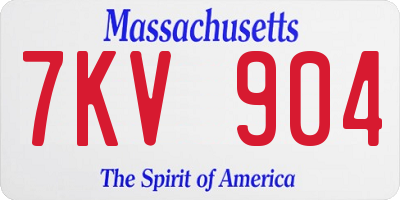 MA license plate 7KV904