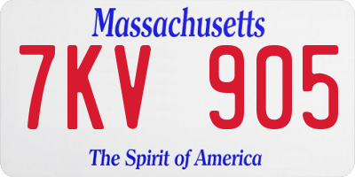 MA license plate 7KV905
