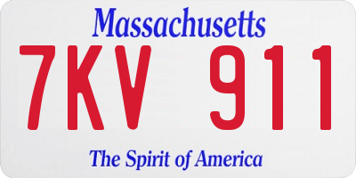 MA license plate 7KV911