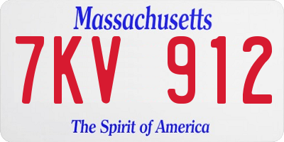 MA license plate 7KV912