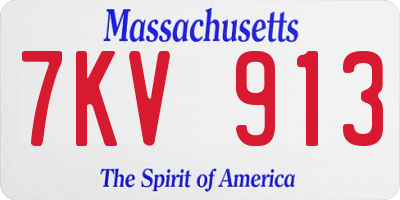MA license plate 7KV913